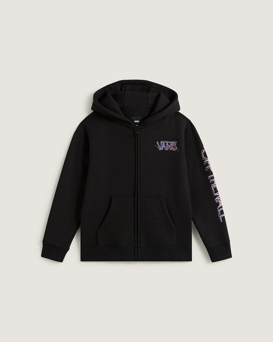 Vans Little Kids Scribbled Past Zip Hoodie in Black