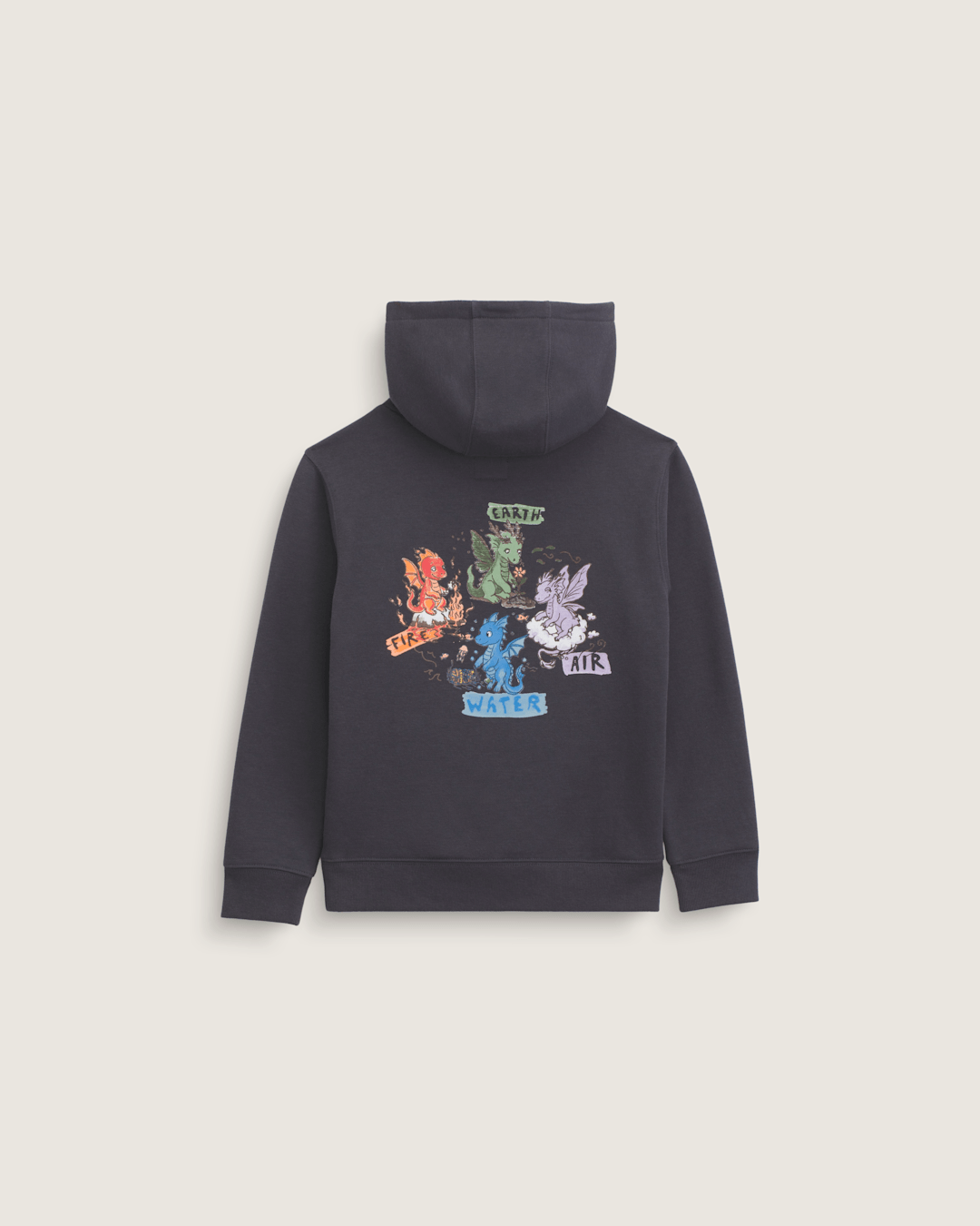 Vans Little Kids Dragon Elements Pullover Sweatshirt in Charcoal Grey