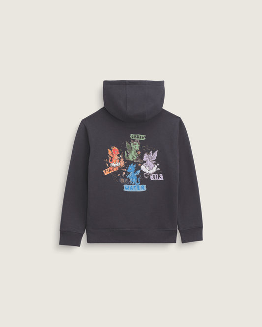 Vans Little Kids Dragon Elements Pullover Sweatshirt in Charcoal Grey