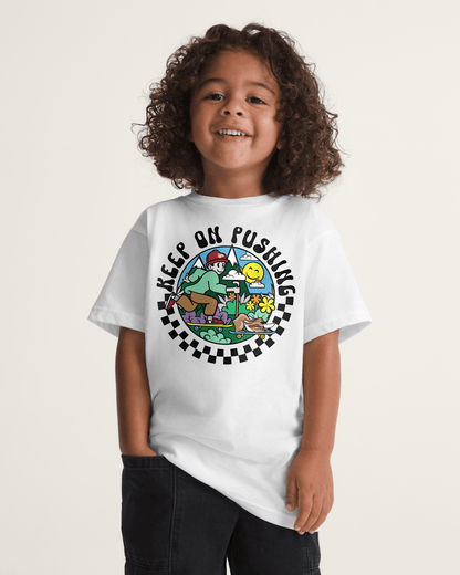 Vans Little Kids Keep on Pushing T-Shirt in White