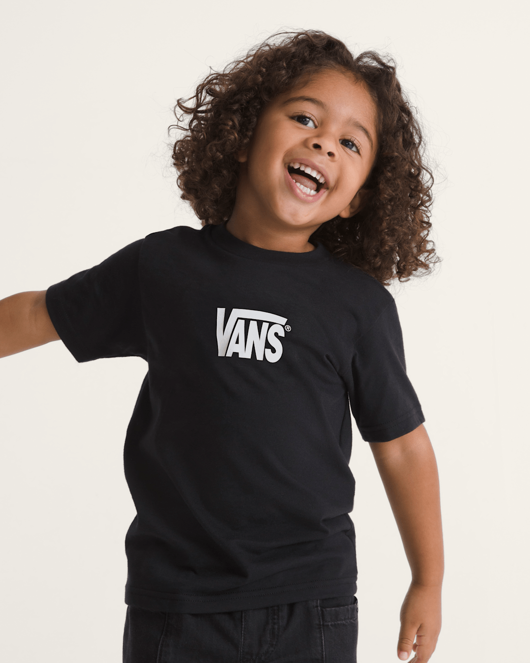 Vans Little Kids Stretch Logo T-Shirt in Black