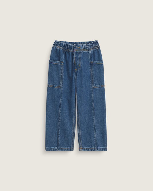 Vans Little Kids Naithin 2.0 Elastic Waist Denim Pants in Vintage Indigo Blue
