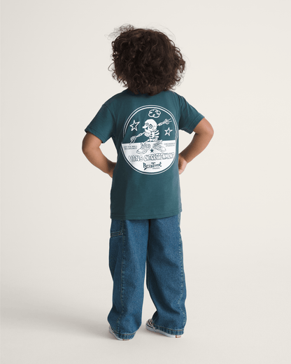 Vans Little Kids Naithin 2.0 Elastic Waist Denim Pants in Vintage Indigo Blue