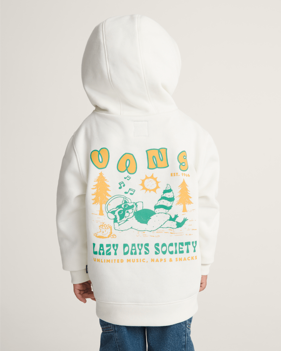 Vans Little Kids Lazy Daze Pullover Sweatshirt in Marshmallow White