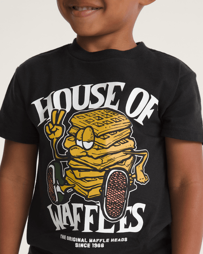 Vans Little Kids House Of Waffles T-Shirt in Black