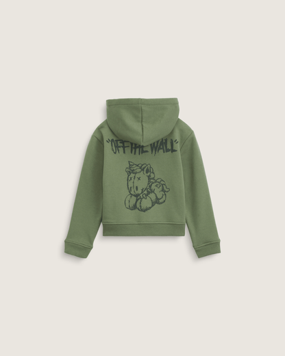 Vans Little Kids Unicorn Zip Hoodie in Pine Forest Green