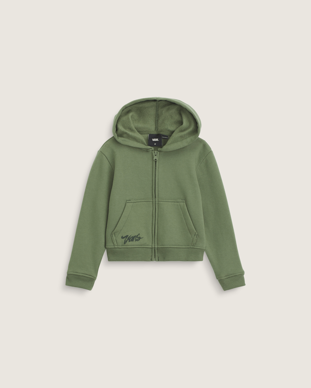 Vans Little Kids Unicorn Zip Hoodie in Pine Forest Green