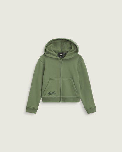 Vans Little Kids Unicorn Zip Hoodie in Pine Forest Green