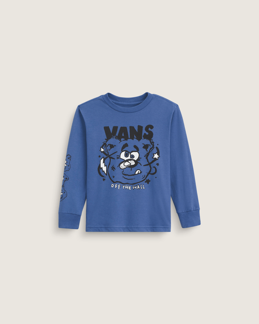Vans Little Kids Dizzy Bear Long Sleeve T-Shirt in True Navy Blue