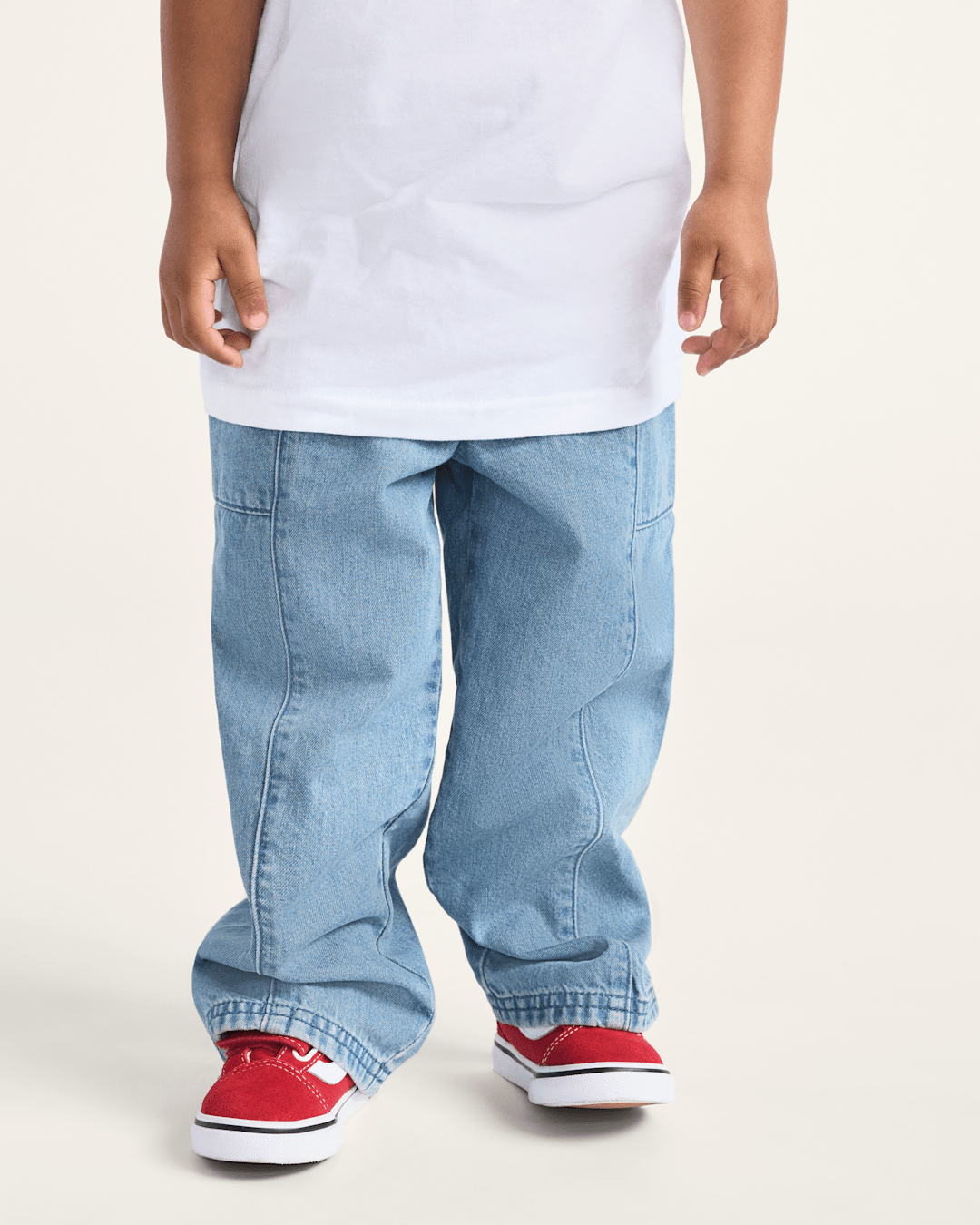 Vans Little Kids Naithin Denim Pants in Stonewash Blue