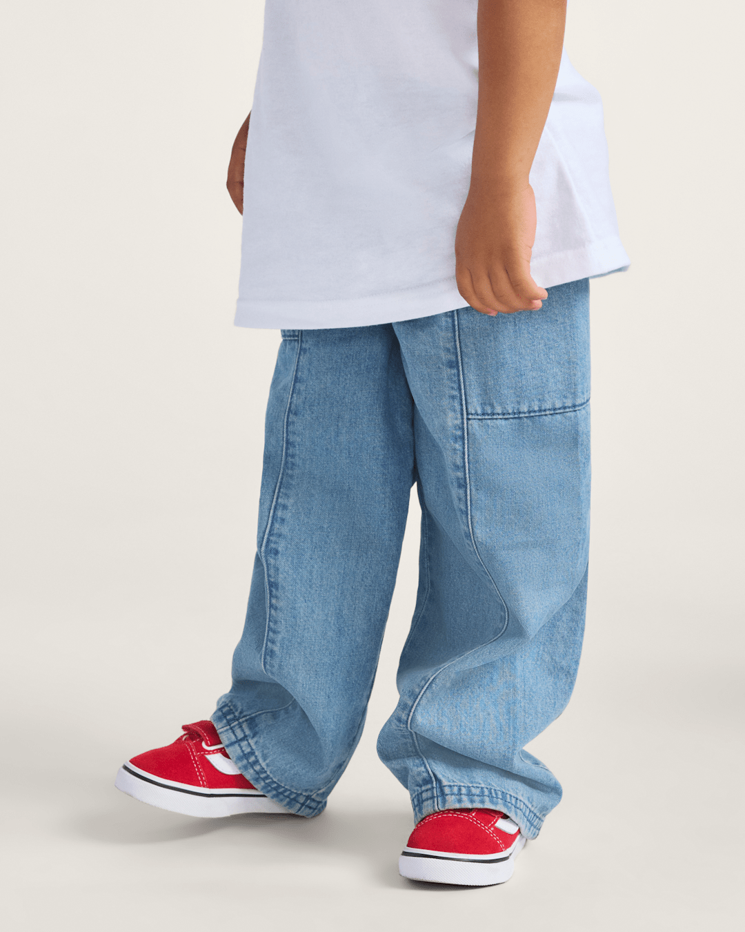 Vans Little Kids Naithin Denim Pants in Stonewash Blue