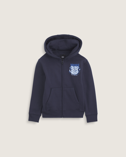 Vans Little Kids Dizzy Bear Zip Hoodie in Parisian Night Blue