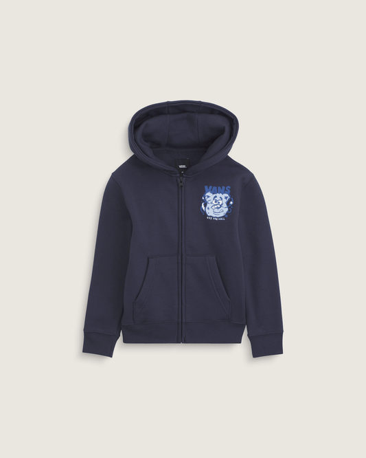 Vans Little Kids Dizzy Bear Zip Hoodie in Parisian Night Blue