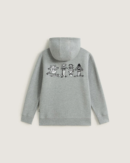 Vans Little Kids Sk8 Posse Zip Hoodie in Cement Heather Grey