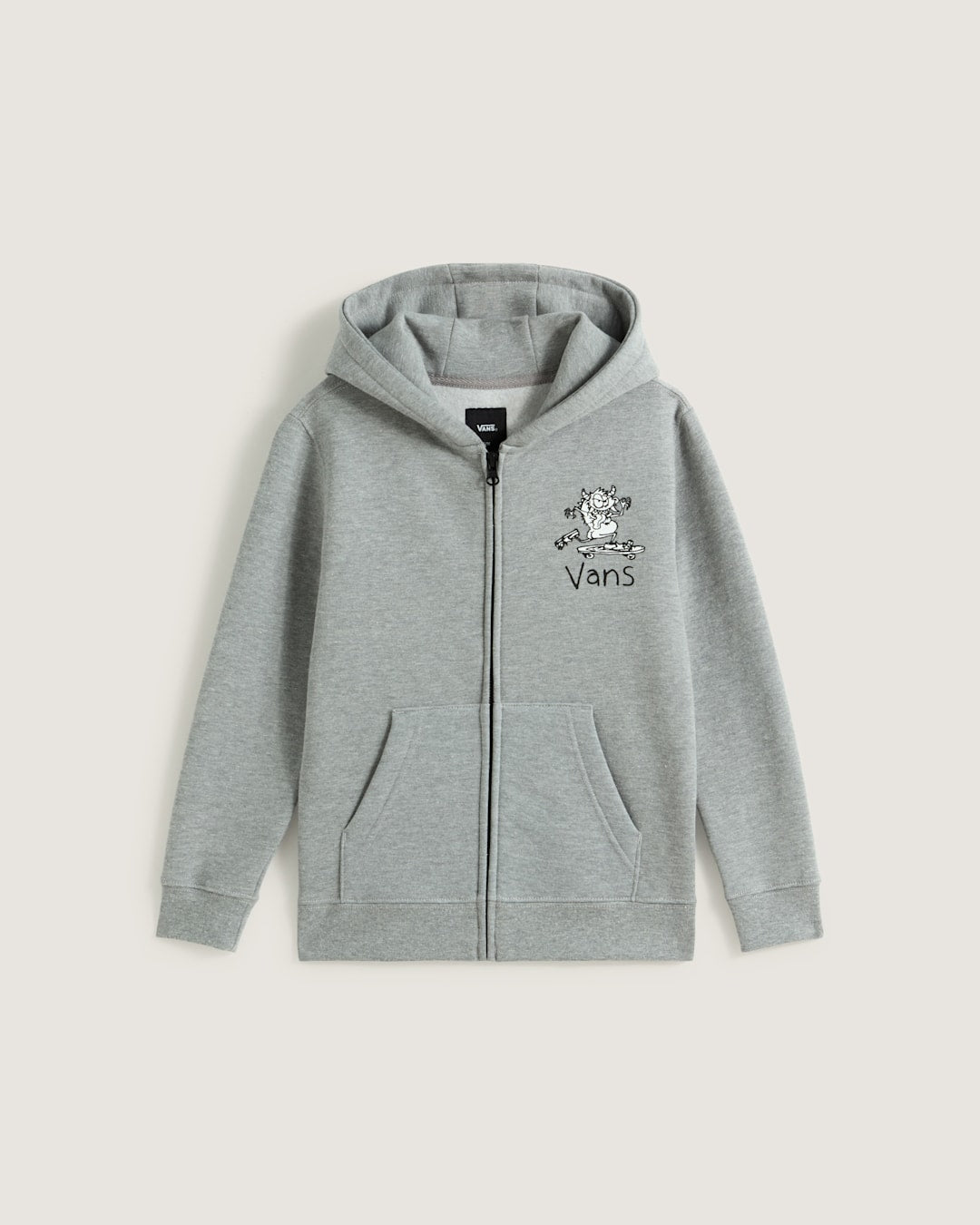 Vans Little Kids Sk8 Posse Zip Hoodie in Cement Heather Grey