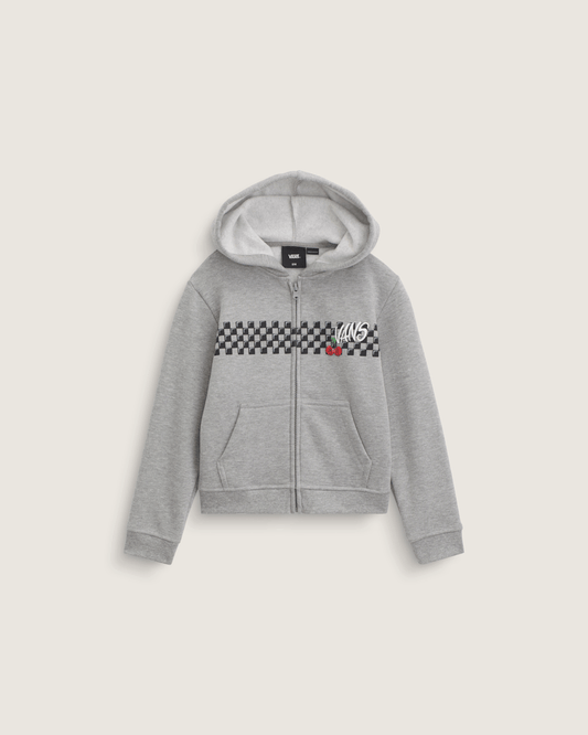 Vans Little Kids Checker Cherries Pullover Hoodie in Cement Heather Grey