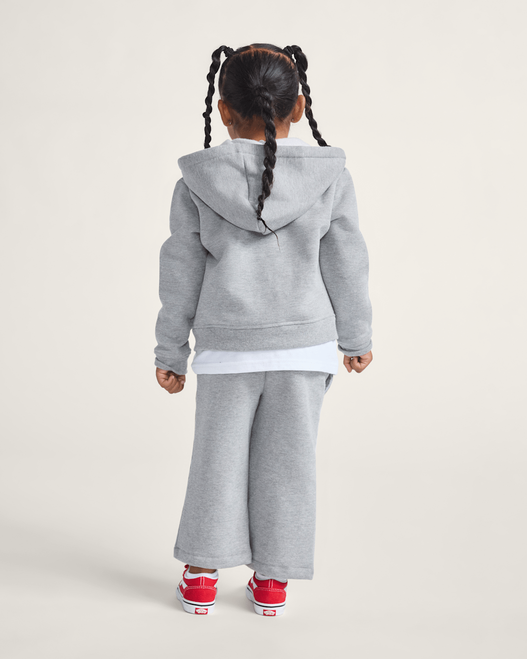 Vans Little Kids Checker Cherries Pullover Hoodie in Cement Heather Grey