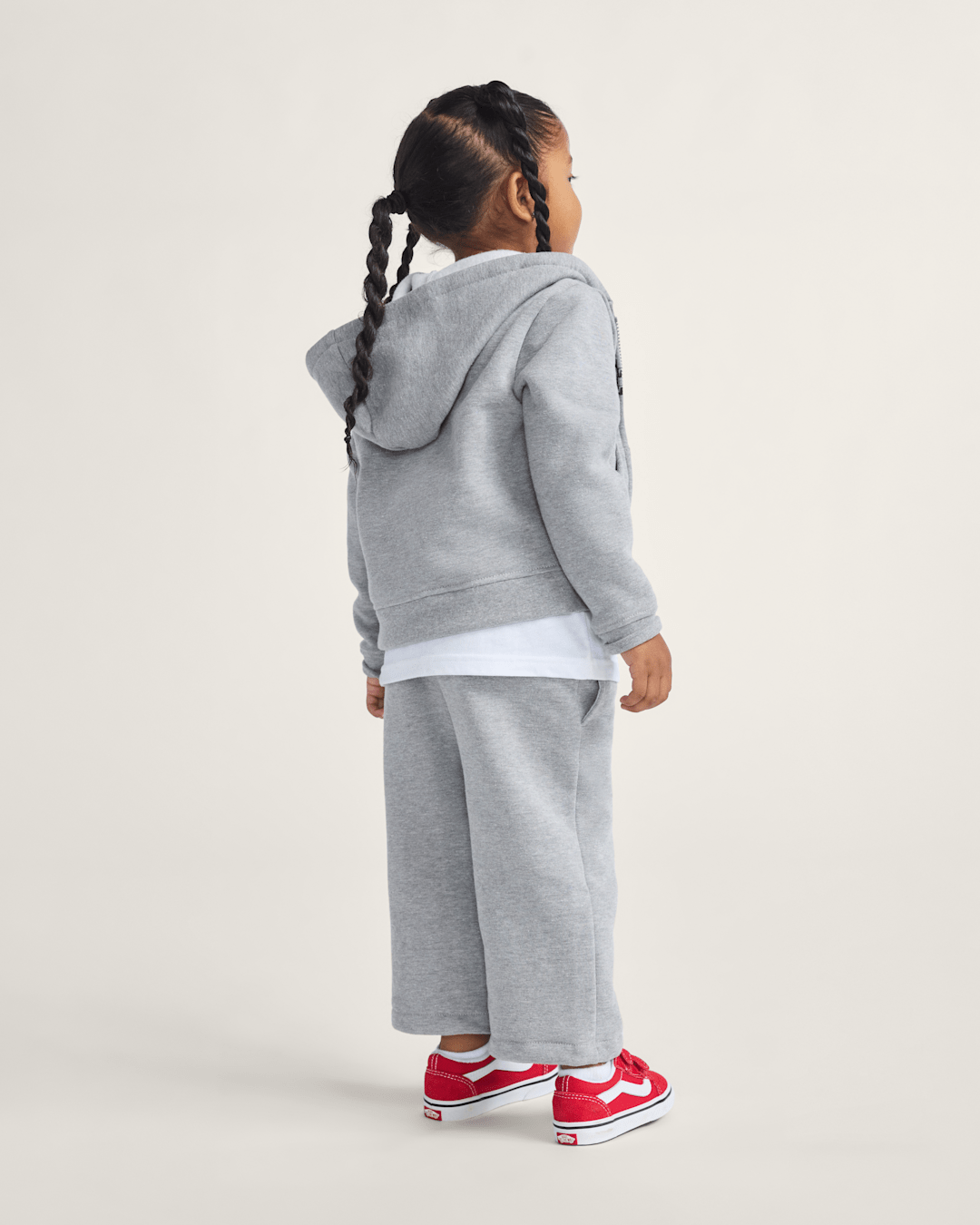 Vans Little Kids Checker Cherries Pullover Hoodie in Cement Heather Grey