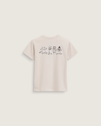 Vans Little Kids Sk8 Posse T-Shirt in Taupe Mist Grey