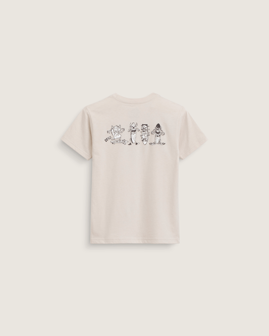 Vans Little Kids Sk8 Posse T-Shirt in Taupe Mist Grey