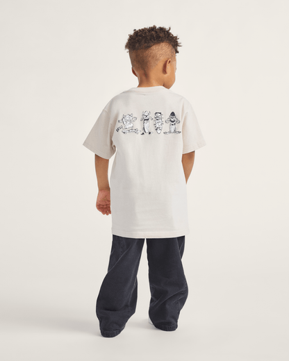 Vans Little Kids Sk8 Posse T-Shirt in Taupe Mist Grey