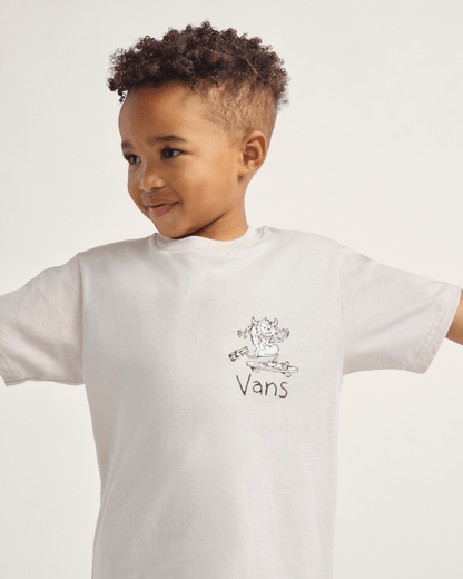Vans Little Kids Sk8 Posse T-Shirt in Taupe Mist Grey