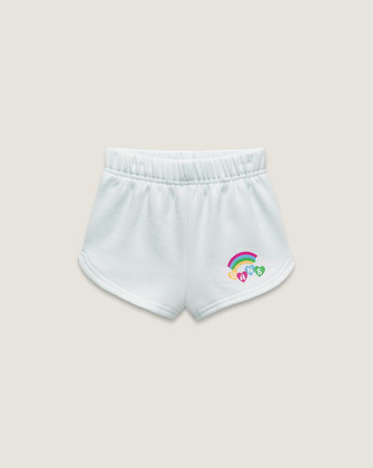 Vans Little Kids Chasse Shorts in White Mint