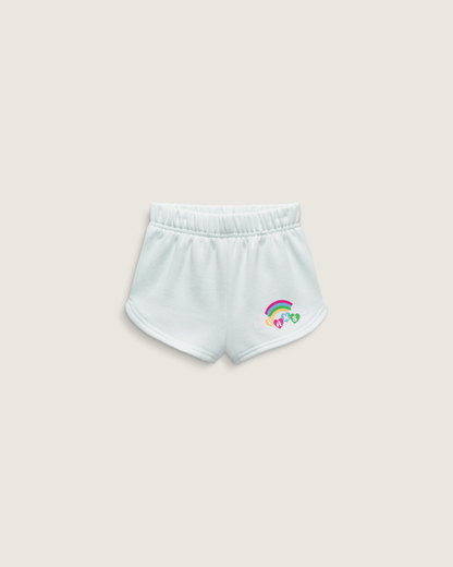 Vans Little Kids Chasse Shorts in White Mint