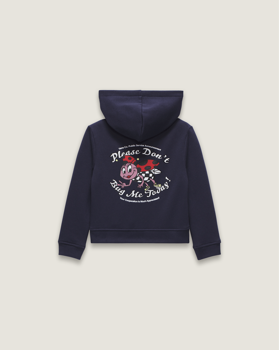 Vans Little Kids Dont Bug Me Zip Hoodie in Parisian Night Blue