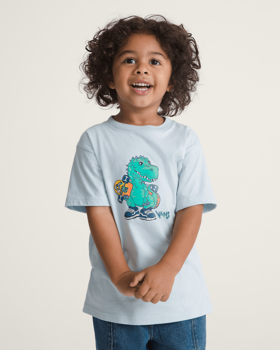 Vans Little Kids Prehistoric Skater T-Shirt in Dawn Mist
