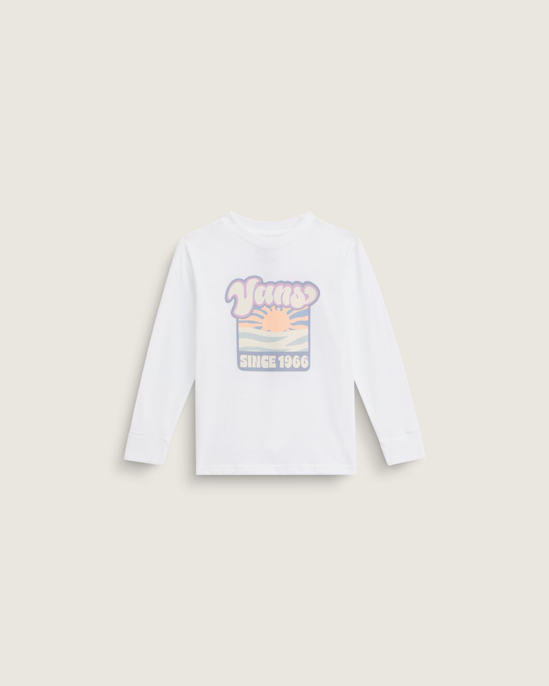 Vans Little Kids Sun Dip Long Sleeve T-Shirt in White