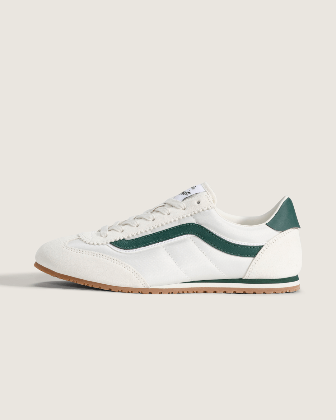 Vans Super Lowpro Shoe in Marshmallow White / Emerald Green