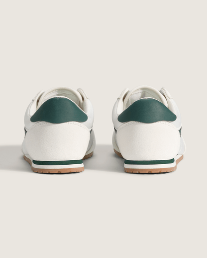 Vans Super Lowpro Shoe in Marshmallow White / Emerald Green