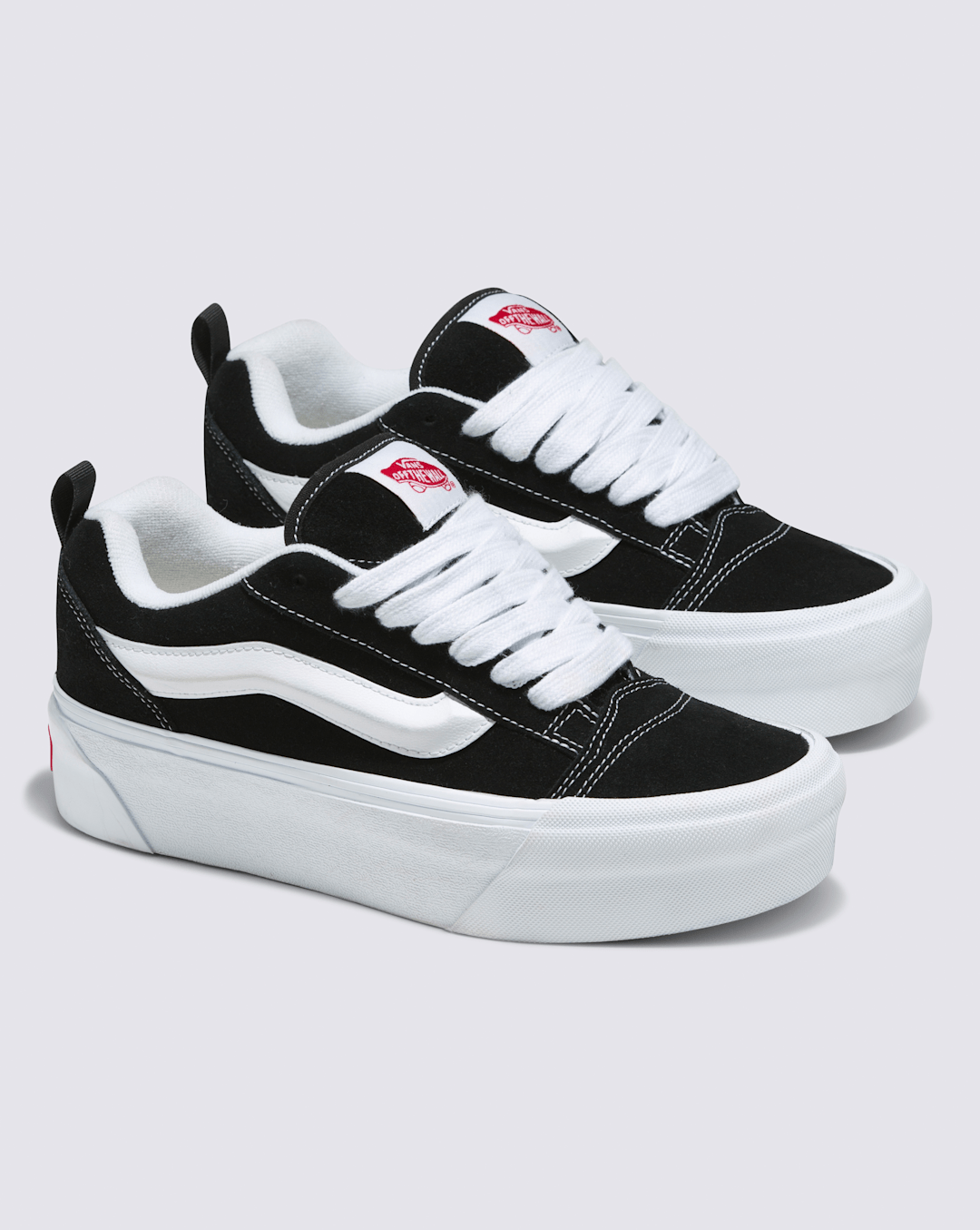 Vans Knu Stack Shoe in Black / True White
