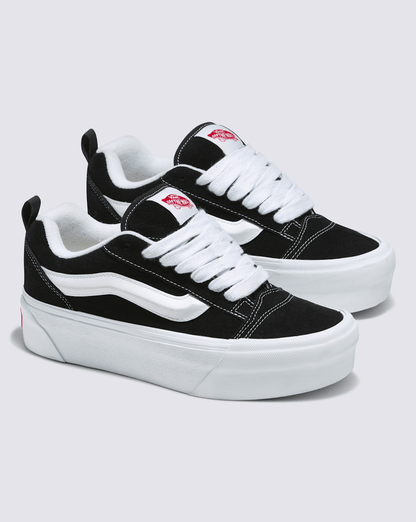 Vans Knu Stack Shoe in Black / True White