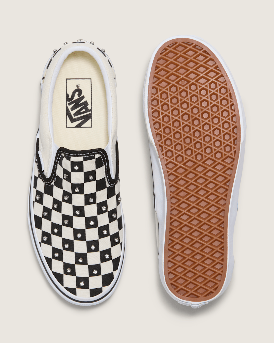Vans Classic Slip-On Checkerboard Shoe in Black / White