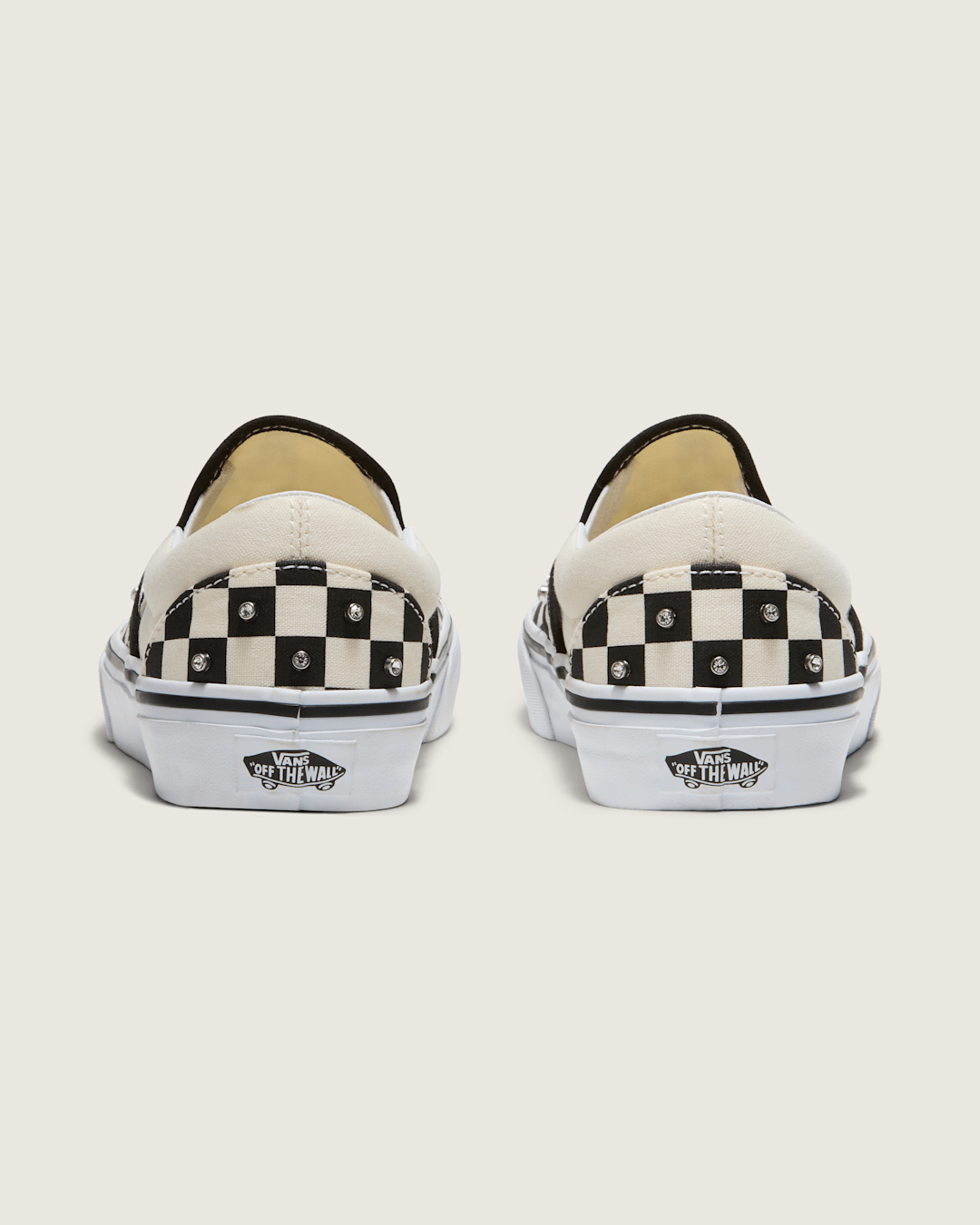 Vans Classic Slip-On Checkerboard Shoe in Black / White