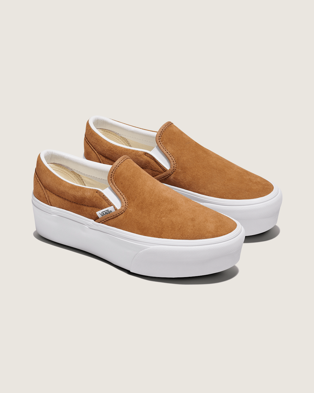 Vans Classic Slip-On Platform Shoe in Chipmunk Brown