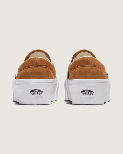 Vans Classic Slip-On Platform Shoe in Chipmunk Brown