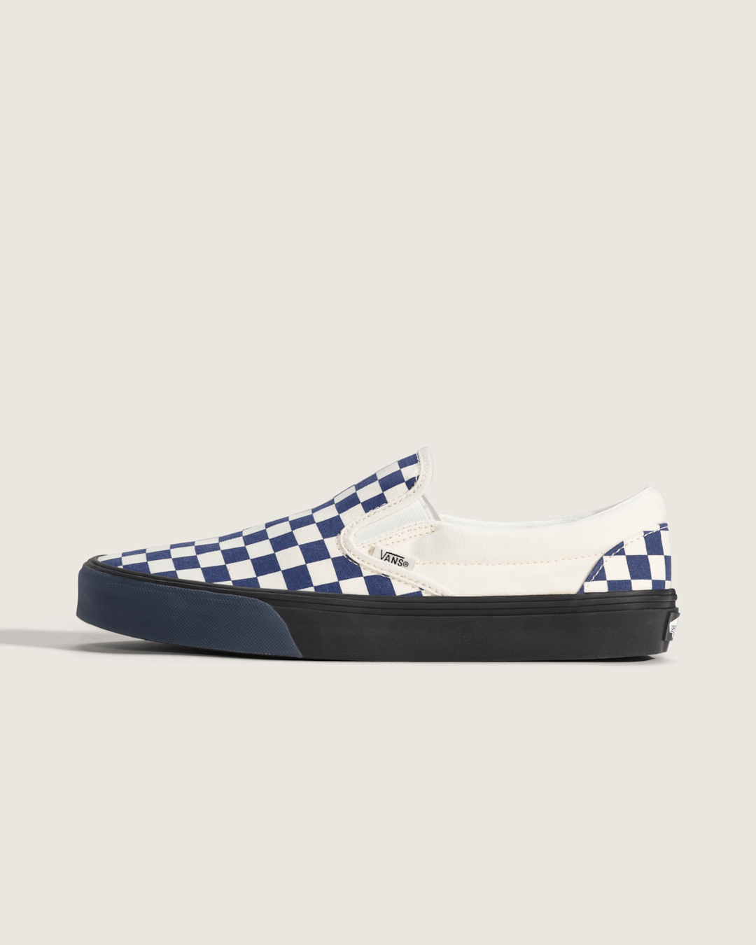 Vans Classic Slip-On Checkerboard Shoe in Checkerboard Deep Twilight Blue